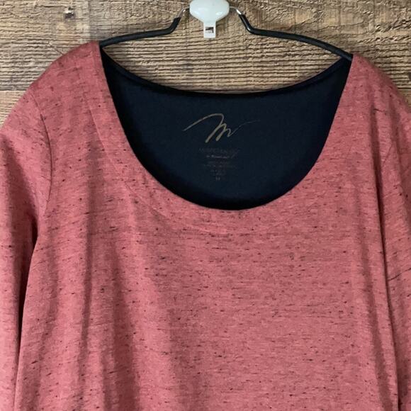 Miraclebody by Miraclesuit Cropped Sleeve Top Heathered Pink Size Medium - Picture 2 of 8